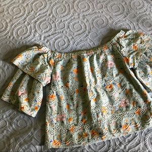 Anthropologie LAIA Off-Shoulder Eyelet Top